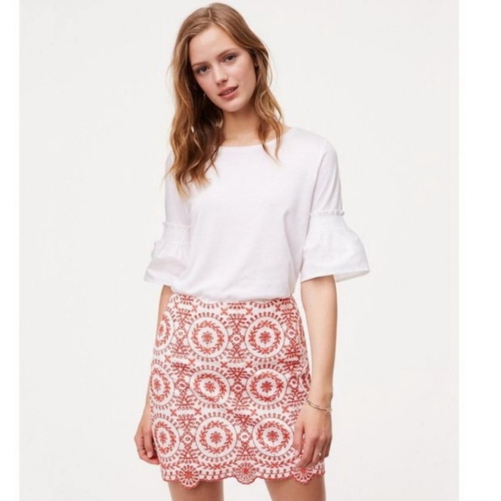 Loft Scandinavian Embroidered Skirt